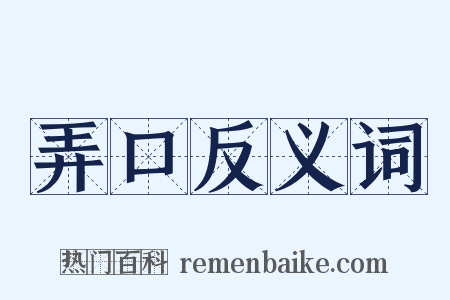 弄口反义词是什么意思的图片